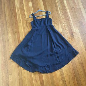 Chic Navy Empire Waist Midi Dress (with pockets!)